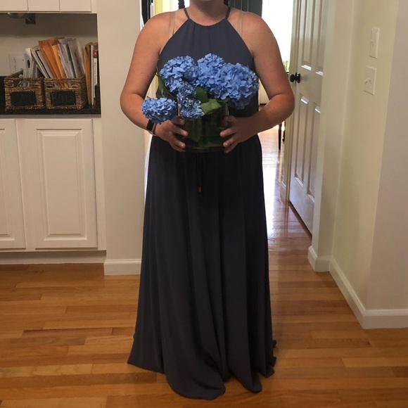 LULUS blue Chaffon bridesmaid dress - Picture 6 of 6